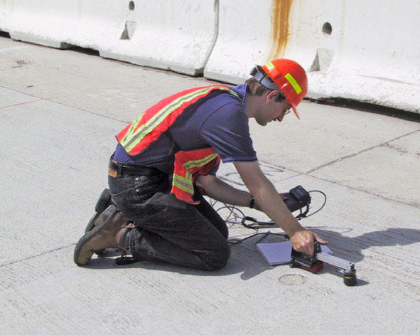 Concrete thickness measurement